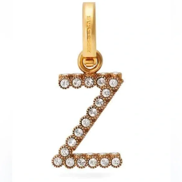 Burberry Ladies Gold Z Crystal-embellished Letter Charm - Picture 1 of 6